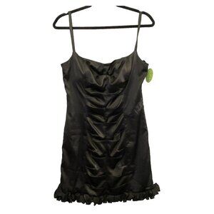 MORGAN & CO Women Mini Dress Sz Jr L Black Ruffle Thin Strap Elegant Party 1-1